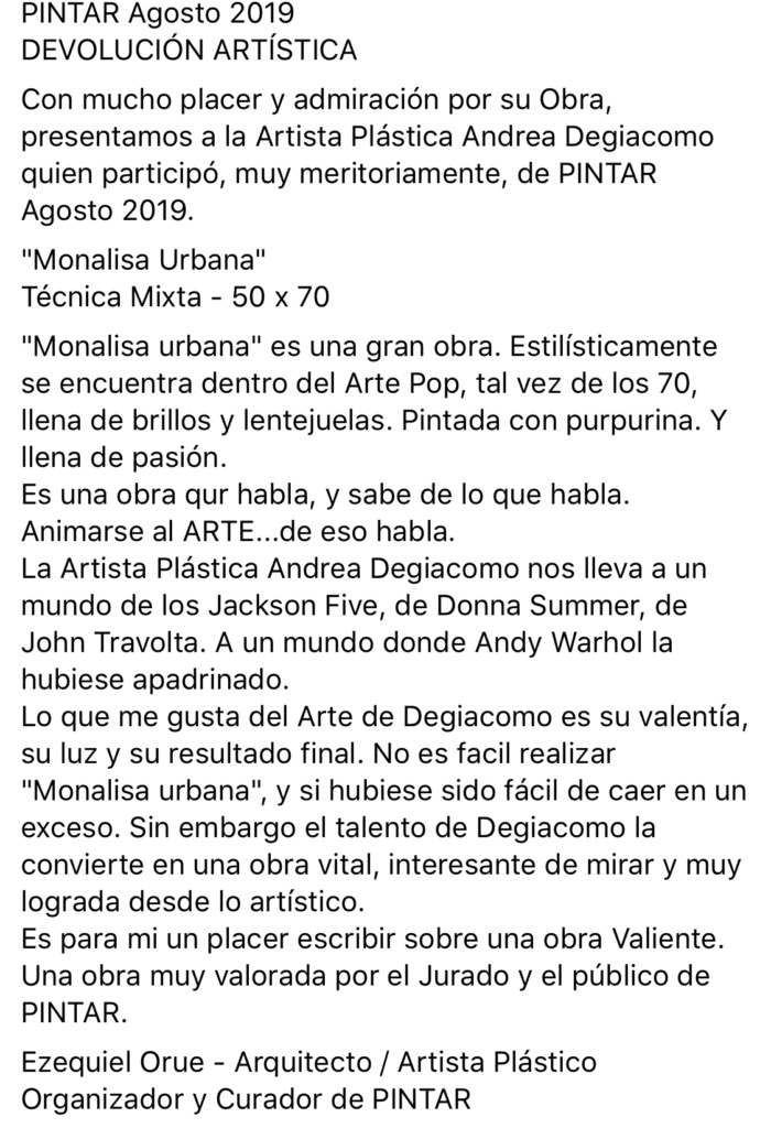 Devolución del Arquitecto y Artista Plástico Ezequiel Orue